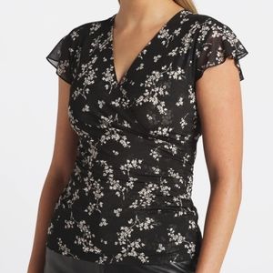 41 Hawthorn Flutter Sleeve Mesh Wrap Top